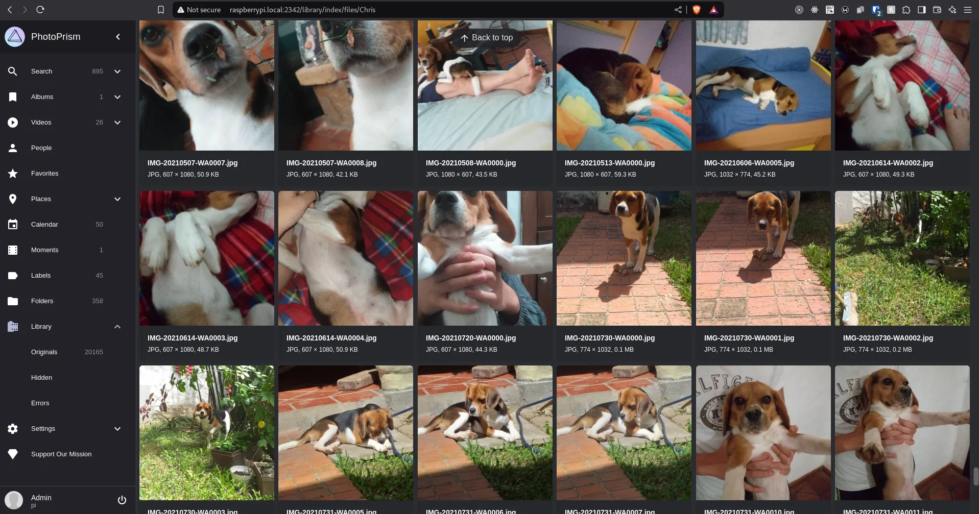 Photoprism Self-Hosted Gallery